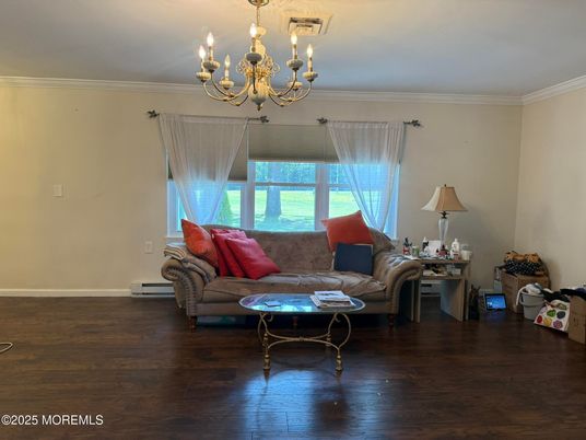 Chandelier, Interior, Living room, Wood Texture Flooring