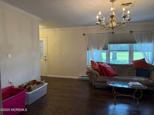 Chandelier, Interior, Living room, Wood Texture Flooring