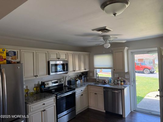 Interior, Kitchen, Stainless Steel Appliances, Wood Texture Flooring