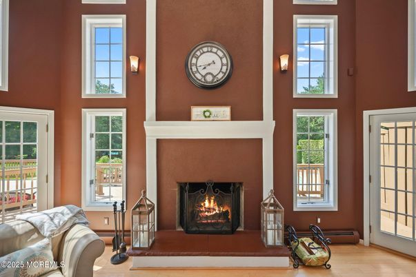 Fireplace, Interior, Wood Texture Flooring