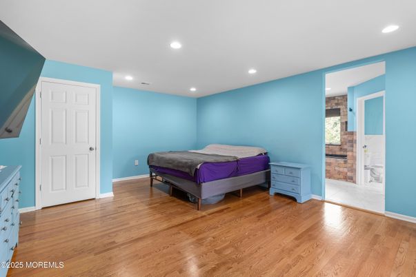 Bedroom, Interior, Marble, Recessed Lighting, Wood Texture Flooring