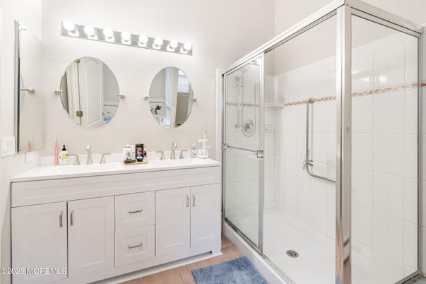 Bathroom, Dual Sink Vanities, Glass Shower, Interior
