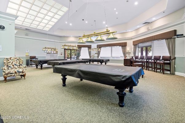 Billiard Table, Game Room, Interior, Pendant Lights, Recessed Lighting
