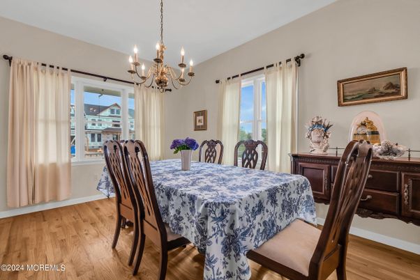 Chandelier, Dining room, Interior, Wood Texture Flooring