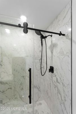 Bathroom, Glass Shower, Interior, Marble Walls