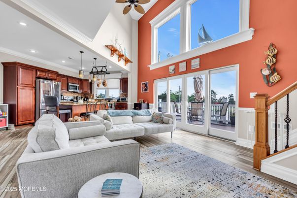 Interior, Kitchen, Living room, Pendant Lights, Recessed Lighting, Stainless Steel Appliances, Wood Texture Flooring