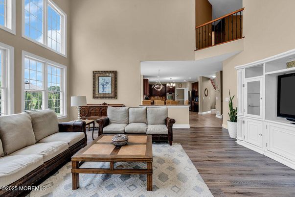 Interior, Living room, Pendant Lights, Recessed Lighting, Wood Texture Flooring
