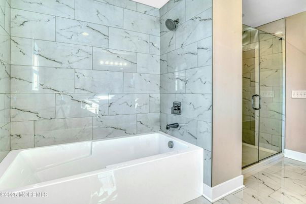 Bathroom, Glass Shower, Interior, Marble, Marble Walls