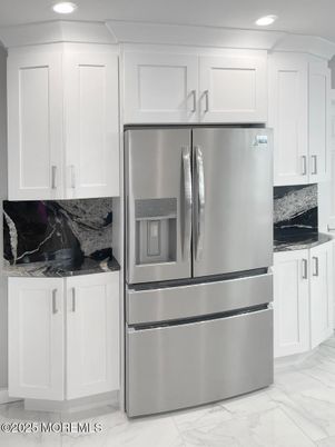 Interior, Kitchen, Marble, Recessed Lighting, Stainless Steel Appliances