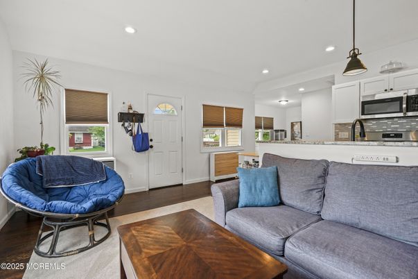 Interior, Kitchen, Living room, Pendant Lights, Recessed Lighting, Stainless Steel Appliances, Wood Texture Flooring
