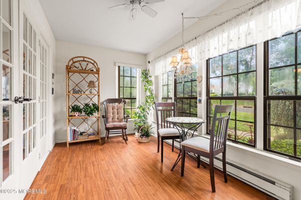 Chandelier, Dining room, Interior, Sun Room, Wood Texture Flooring