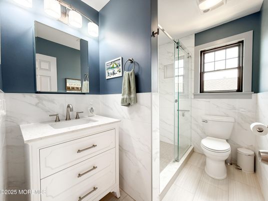 Bathroom, Glass Shower, Interior, Marble Walls