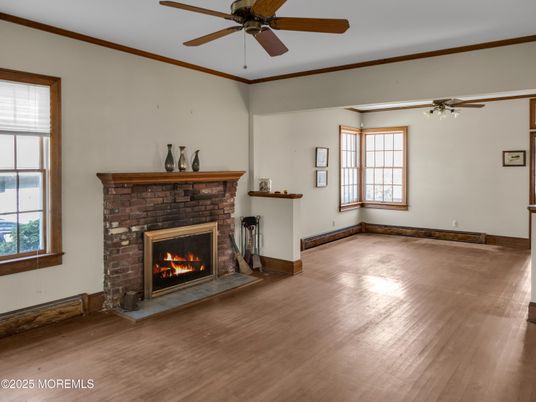 Empty room, Fireplace, Interior, Wood Texture Flooring