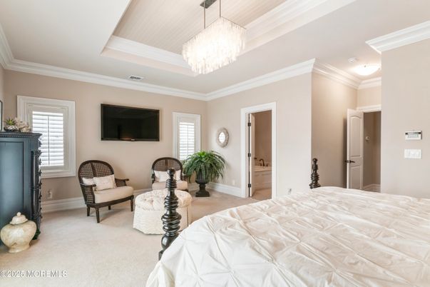 Bedroom, Chandelier, Interior