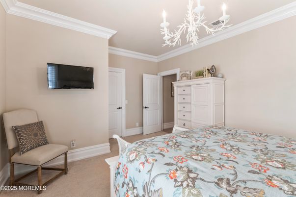 Bedroom, Chandelier, Interior