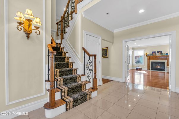 Fireplace, Interior, Recessed Lighting, Wood Texture Flooring