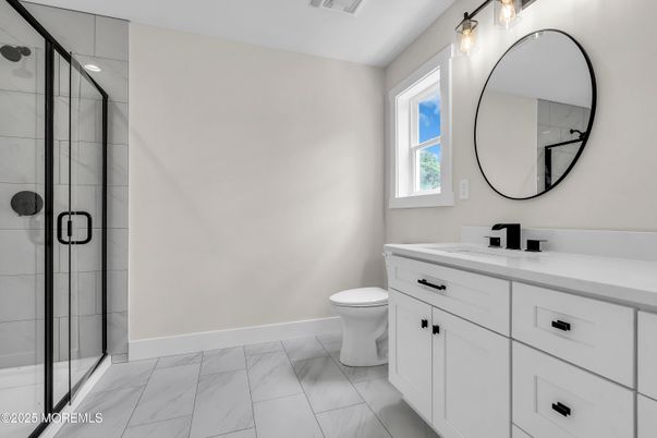 Bathroom, Glass Shower, Interior, Marble