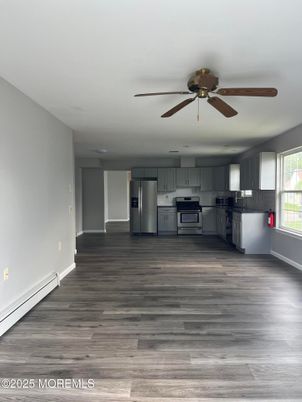 Interior, Kitchen, Stainless Steel Appliances, Wood Texture Flooring