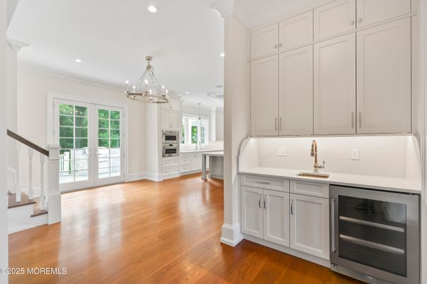 Chandelier, Interior, Kitchen, Pendant Lights, Recessed Lighting, Wood Texture Flooring