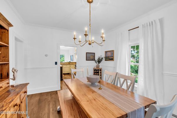 Chandelier, Dining room, Interior, Wood Texture Flooring