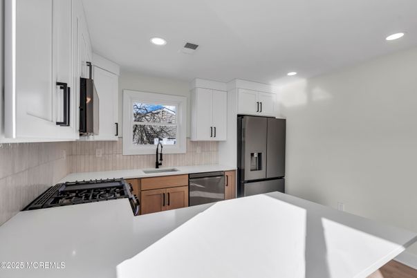 Interior, Kitchen, Recessed Lighting, Wood Texture Flooring