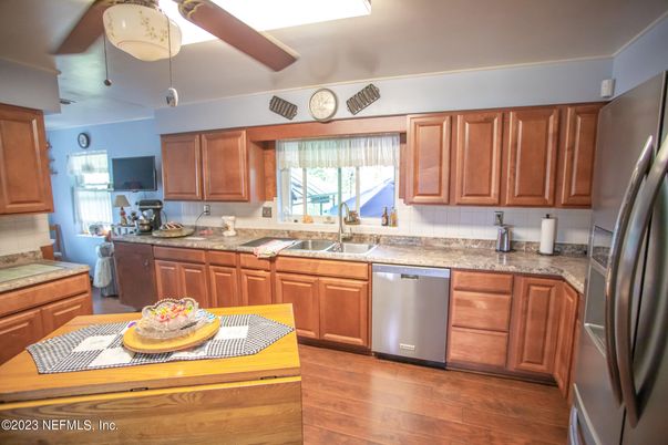 Interior, Kitchen, Wood Texture Flooring