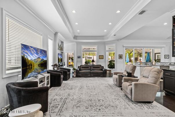 Interior, Living room, Recessed Lighting