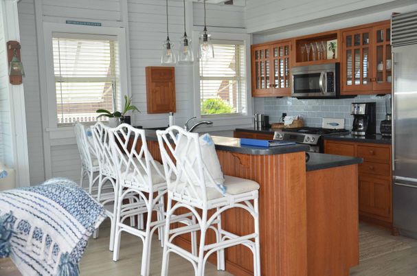 Interior, Kitchen, Pendant Lights, Stainless Steel Appliances, Wood Texture Flooring