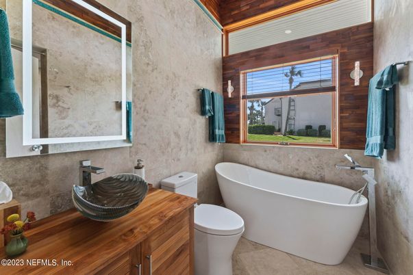 Bathroom, Free Standing Baths, Interior, Wooden Walls