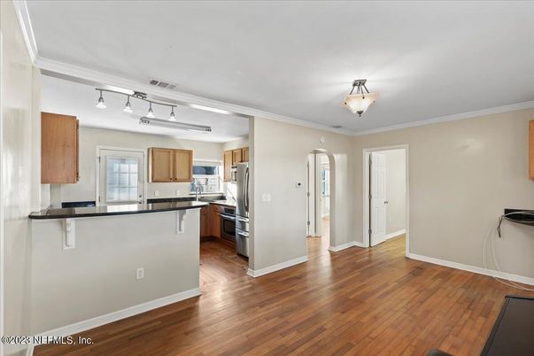Interior, Kitchen, Wood Texture Flooring
