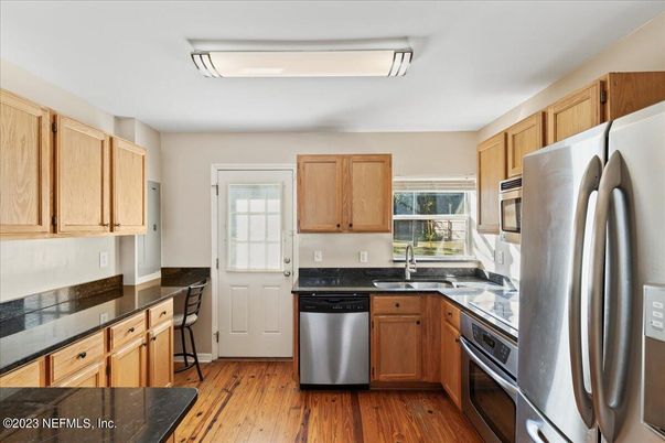 Interior, Kitchen, Wood Texture Flooring