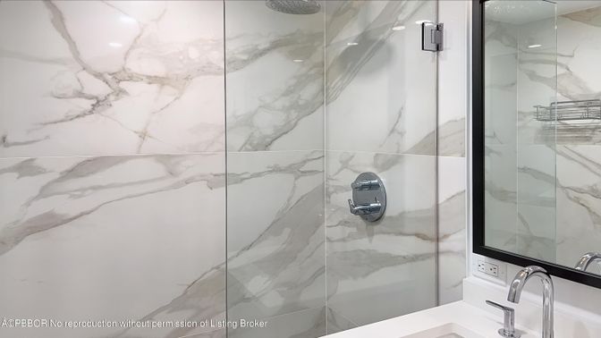 Bathroom, Glass Shower, Interior, Marble Walls