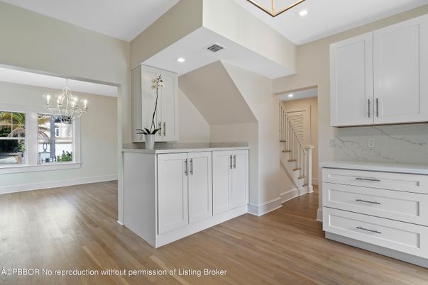 Interior, Marble Walls, Recessed Lighting, Wood Texture Flooring