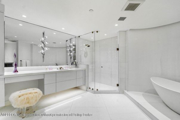 Bathroom, Dual Sink Vanities, Free Standing Baths, Glass Shower, Interior, Recessed Lighting