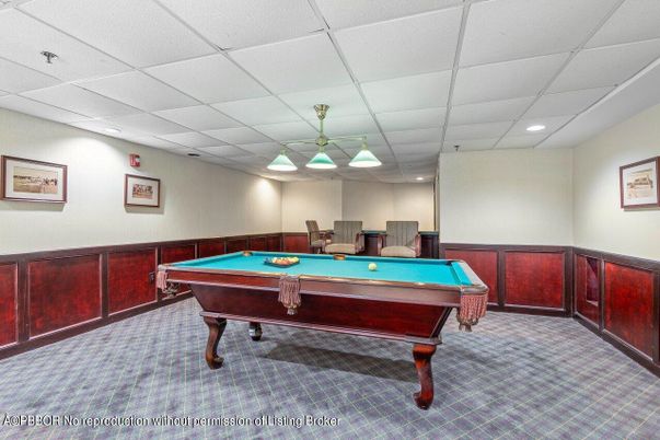 Billiard Table, Game Room, Interior, Pendant Lights, Recessed Lighting