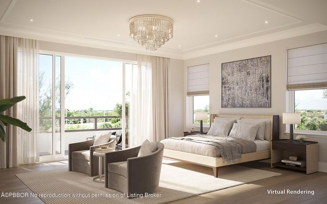 Bedroom, Chandelier, Interior, Recessed Lighting, Wood Texture Flooring