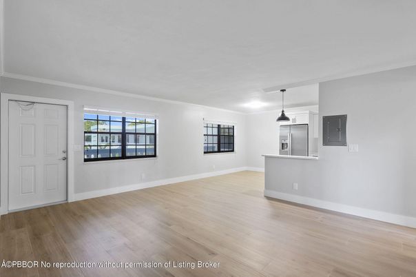 Empty room, Interior, Pendant Lights, Wood Texture Flooring