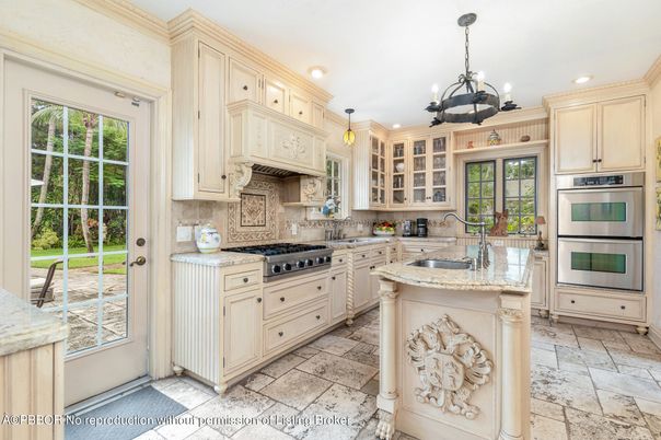 Chandelier, Interior, Kitchen, Pendant Lights, Recessed Lighting, Stainless Steel Appliances