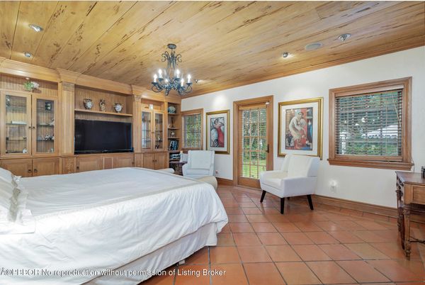 Bedroom, Chandelier, Interior, Recessed Lighting, Wooden Ceilings