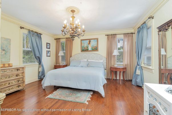 Bedroom, Chandelier, Interior, Wood Texture Flooring