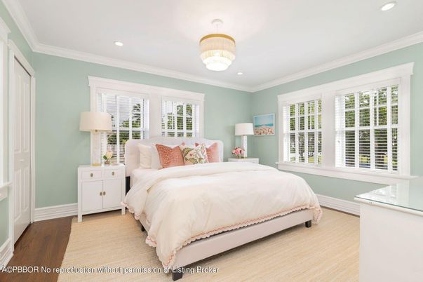 Bedroom, Chandelier, Interior, Recessed Lighting, Wood Texture Flooring