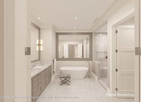 Bathroom, Dual Sink Vanities, Free Standing Baths, Glass Shower, Interior, Marble, Recessed Lighting