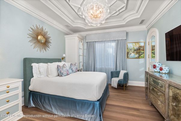 Bedroom, Chandelier, Interior, Wood Texture Flooring