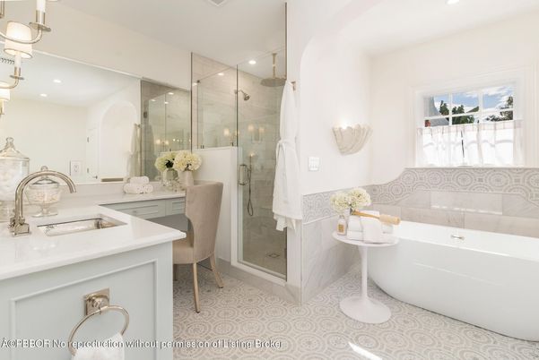 Bathroom, Free Standing Baths, Glass Shower, Interior, Recessed Lighting