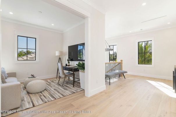 Home Office, Interior, Recessed Lighting, Wood Texture Flooring