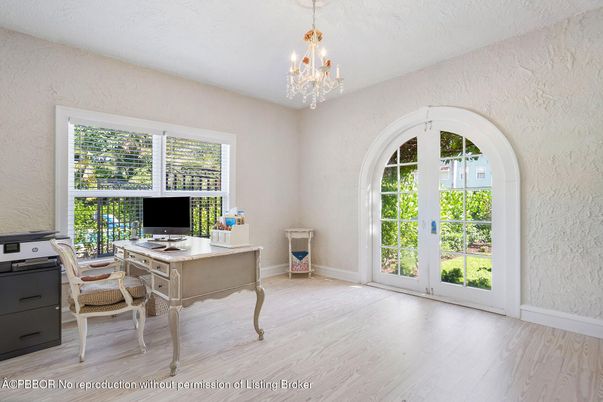 Chandelier, Home Office, Interior, Wood Texture Flooring