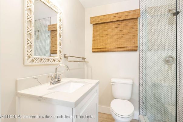 Bathroom, Glass Shower, Interior, Wood Texture Flooring