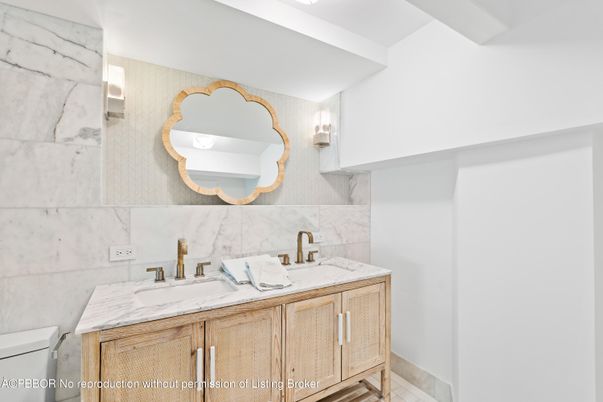 Bathroom, Dual Sink Vanities, Interior, Marble Walls
