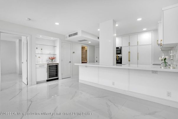 Interior, Kitchen, Marble, Recessed Lighting, Stainless Steel Appliances