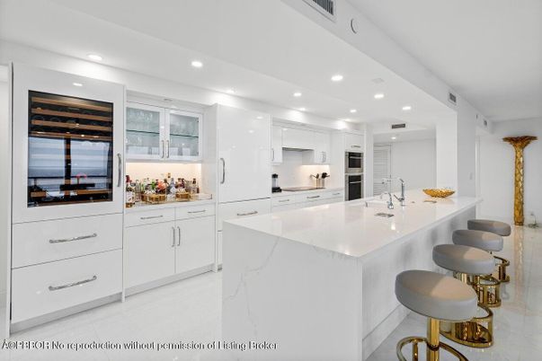 Interior, Kitchen, Marble, Recessed Lighting, Stainless Steel Appliances